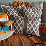 Forest Fables - Brown Jacquard Autumn Throw Cushion Cover