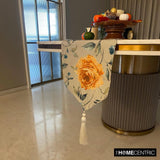 Orange Rosiness - Orange Cotton Decorative Table Runner