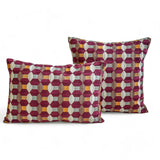 Orange Rhythms - Orange Velvet Decorative Lumbar  Cushion Cover