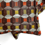 Orange Shapes - Orange Velvet Decorative Throw Cushion Cover