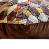 Orange Shapes - Orange Velvet Decorative Throw Cushion Cover