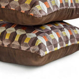 Orange Rhythms - Orange Velvet Decorative Lumbar  Cushion Cover