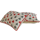 Merry Pine - Green & Red Jacquard Decorative Lumbar Cushion Cover