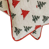 Merry Pine - Green & Red Jacquard Decorative Lumbar Cushion Cover