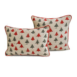 Merry Pine - Green & Red Jacquard Decorative Lumbar Cushion Cover