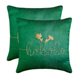 Ho Ho Cheer - Green Silk Decorative Throw Cushion Cover