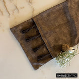 Kayla Brown - Brown Suede Decorative Table Runner
