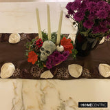 Satin Ribbon - Silk Dupioni Chocolate Brown, Ivory, Wine Decorative Table Runners