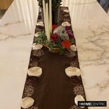 Satin Ribbon - Silk Dupioni Chocolate Brown, Ivory, Wine Decorative Table Runners