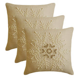 Pearl Flake - Beige Linen Decorative Throw Cushion Cover