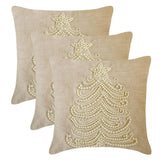 Beige Linen Home Decor Throw Cushion Cover - Snow Pearl Tree