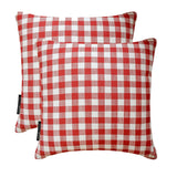 Checkmate Red - Red Cotton Decorative Throw Cushion Cover