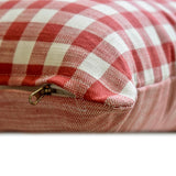 Checkmate Red - Red Cotton Decorative Throw Cushion Cover