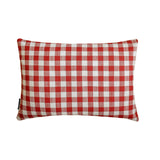 Grid Loom Red Lumbar Cushion Cover