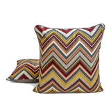 Amber Chevron - Burgundy Velvet Decorative Throw Cushion Cover