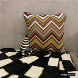 Amber Chevron - Burgundy Velvet Decorative Throw Cushion Cover
