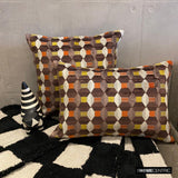 Orange Rhythms - Orange Velvet Decorative Lumbar  Cushion Cover