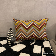 Autumn Peaks - Burgundy Velvet Decorative Lumbar  Cushion Cover
