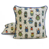 Creepy Crawlers - Blue Linen Spookys Decorative Throw Cushion Cover