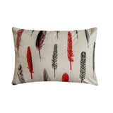 Feather Fluff Red Lumbar Cushion Cover
