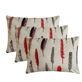 Feather Fluff Red - Red Satin Home Decor Lumbar Cushion Cover