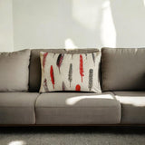 Feather Fluff Red - Red Satin Home Decor Lumbar Cushion Cover