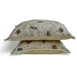 Night Crawlers - Beige Cotton Decorative Lumbar  Cushion Cover