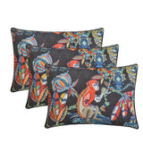 Monkey Mischief - Black Cotton Decorative Lumbar  Cushion Cover