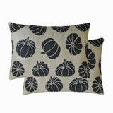Pumpkin Eclipse - Black Jacquard Decorative Lumbar  Cushion Cover