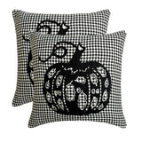 Classic Pumpkin - Black Jacquard Decorative Throw Cushion Cover