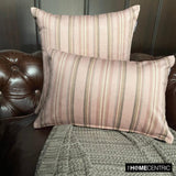 Linear Stripe Pink - Pink Velvet Christmas Stripe Oblong Lumbar Cushion Cover