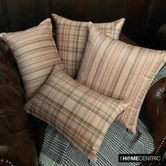 Linear Stripe Pink - Pink Velvet Christmas Stripe Oblong Lumbar Cushion Cover