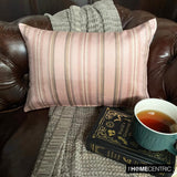Linear Stripe Pink - Pink Velvet Christmas Stripe Oblong Lumbar Cushion Cover