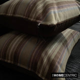 Stripe Flow Olive - Green Velvet Stripes Throw Cushion Cover