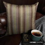 Stripe Flow Olive - Green Velvet Stripes Throw Cushion Cover