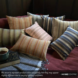 Linear Plush - Red Cotton Stripes Throw Cushion Cover