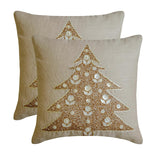Auric Tree - Gold Linen Decorative Throw  Cushion Cover