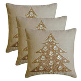 Auric Tree - Gold Linen Decorative Throw  Cushion Cover