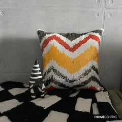 Fiery Mountain - Orange Art Silk Decorative Euro Sham