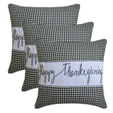 Thanksgiving - Black Jacquard Happy Thanksgiving Throw Cushion Cover