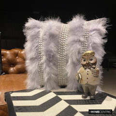 Kitty Fur - Grey Silk Throw Pillow Cover