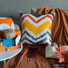 Fiery Mountain - Orange Art Silk Decorative Euro Sham