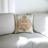 Shimmer Ornament - Gold Velvet Decorative Throw Cushion Cover