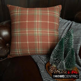 Plaidscape Terracotta - Red Velvet Winter Plaid  Throw Cushion Cover