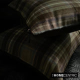 Plaidflow Olive - Green Velvet Winter Plaid Lumbar Cushion Cover