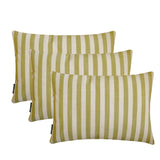 Lush Lines Verde - Green Cotton Decorative Lumbar Cushion Cover