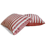 Lush Lines Red - Red Cotton Decorative Lumbar Cushion Cover