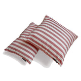 Lush Lines Red - Red Cotton Decorative Lumbar Cushion Cover