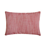 Lush Lines Red - Red Cotton Decorative Lumbar Cushion Cover