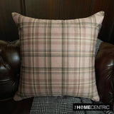 Plaidscape Pink - Pink Velvet Winter Plaid  Throw Cushion Cover